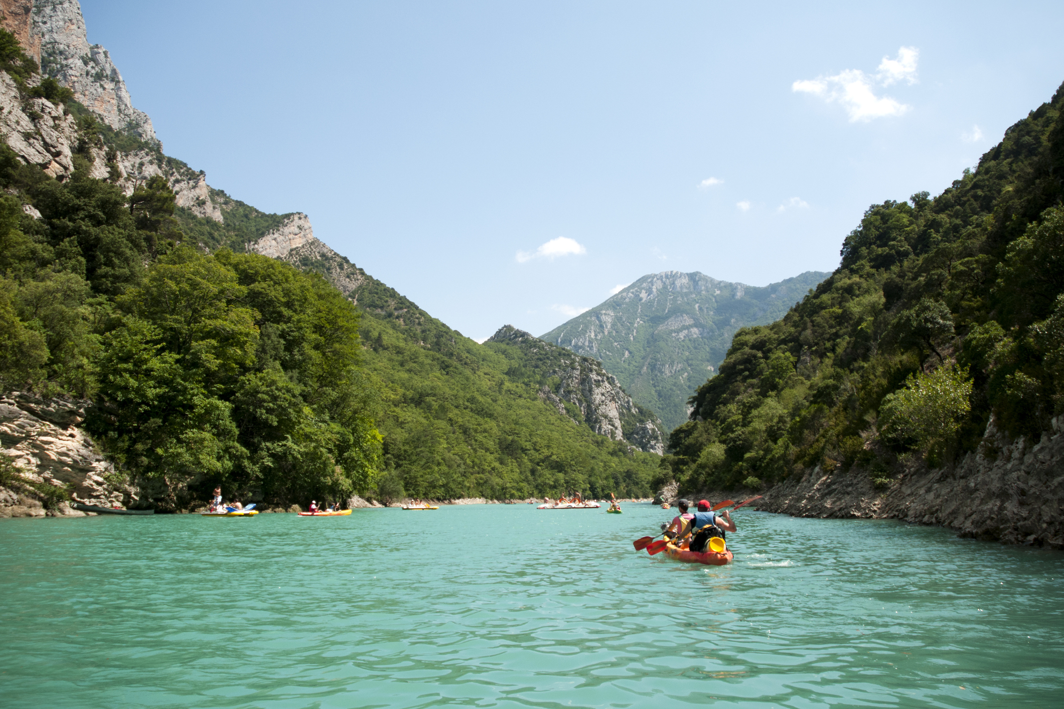 Canoeing on the Verdon gorges in Provence